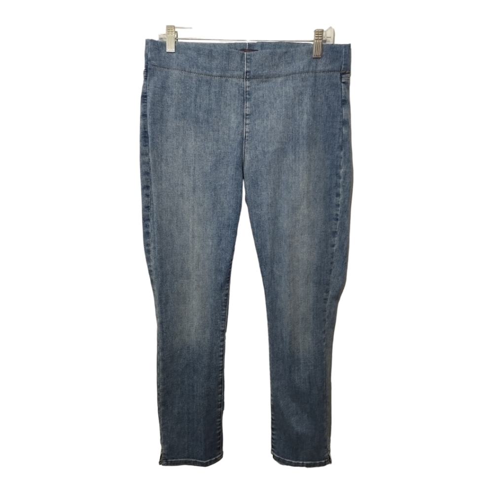 NYDJ Alina Pull On Ankle Lift Tuck‎ Technology Split Hem Jeans Size 10